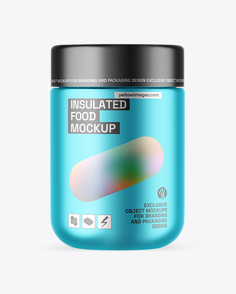 Matte Metallic Insulated Food Jar Mockup