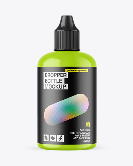 Glossy Dropper Bottle Mockup