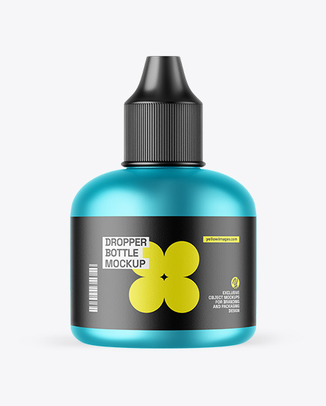 Matte Metallic Dropper Bottle Mockup
