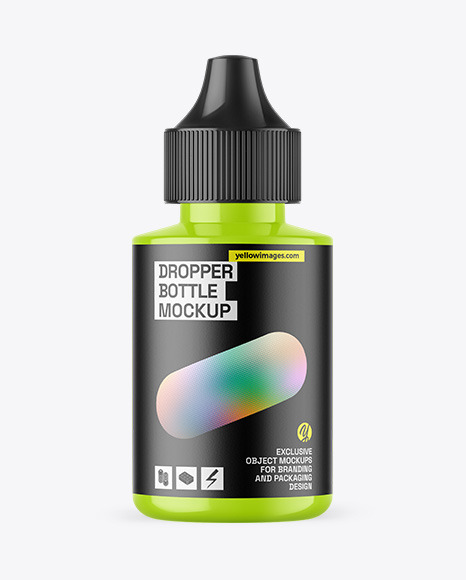 Glossy Dropper Bottle Mockup