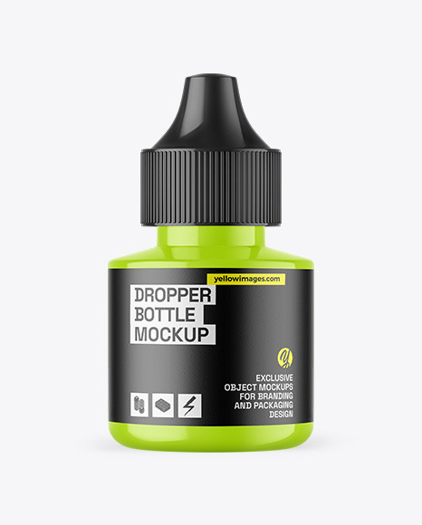 Glossy Dropper Bottle Mockup