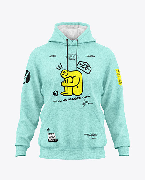 Men&#039;s Heather Hoodie Mockup - Front View