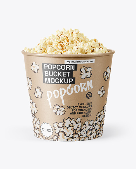 170 oz Kraft Popcorn Bucket Mockup