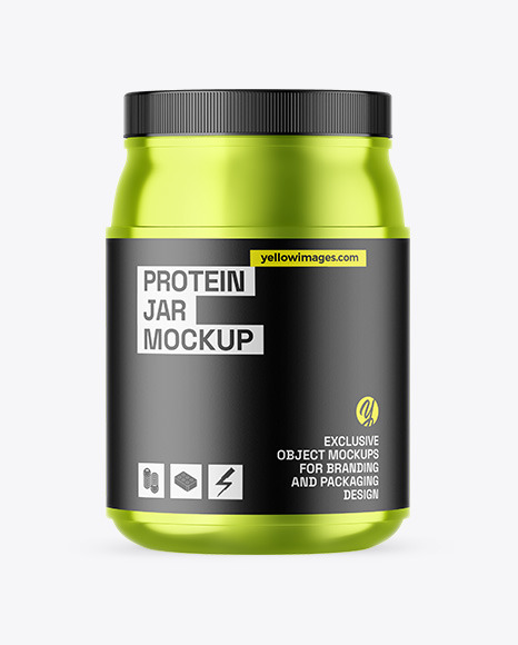 Metallic Protein Jar Mockup