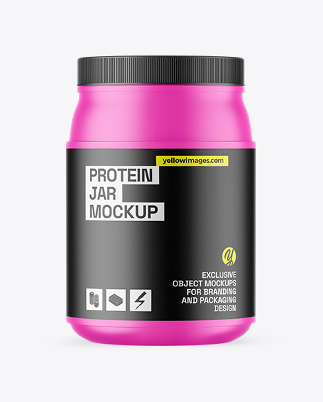 Matte Protein Jar Mockup