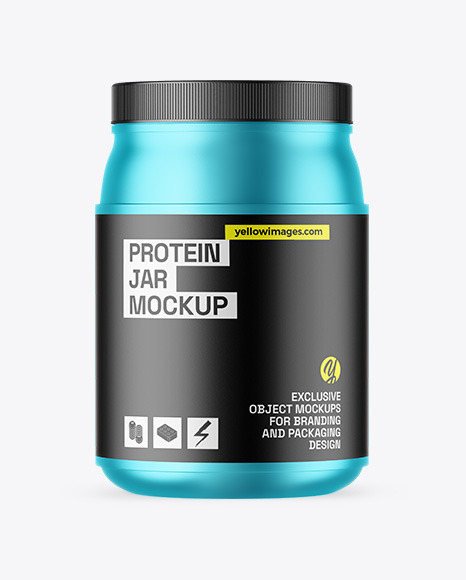 Matte Metallic Protein Jar Mockup