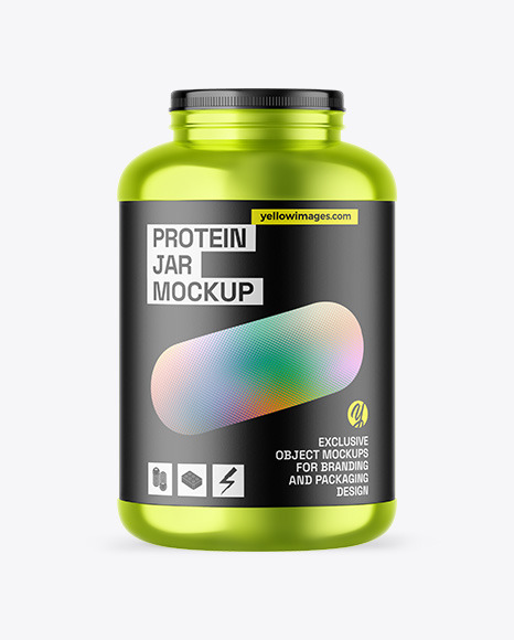 Metallic Protein Jar Mockup