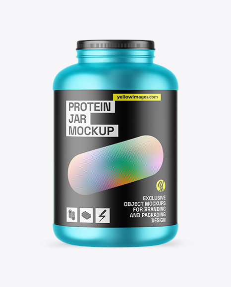 Matte Metallic Protein Jar Mockup