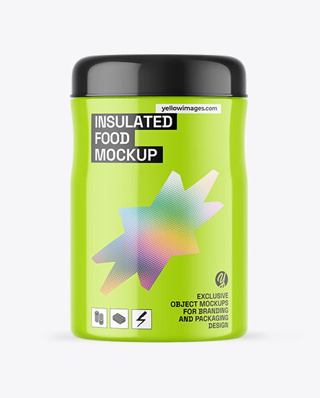 Glossy Insulated Food Jar Mockup