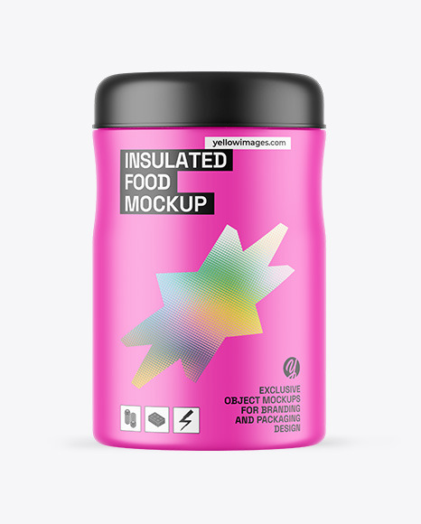 Matte Insulated Food Jar Mockup