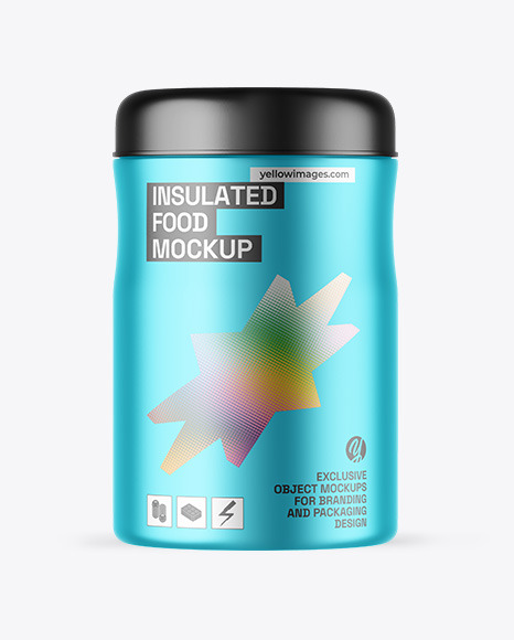 Matte Metallic Insulated Food Jar Mockup