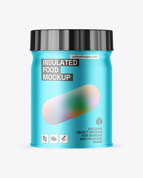 Matte Metallic Insulated Food Jar Mockup