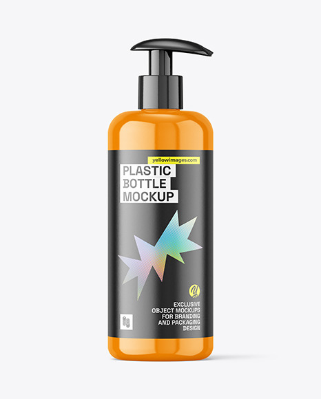 Glossy Plastic Pump Bottle Mockup