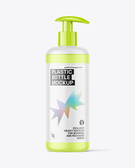 Frosted Plastic Pump Bottle Mockup