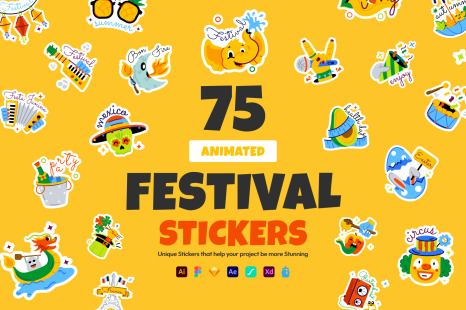 Animated Festival Stickers