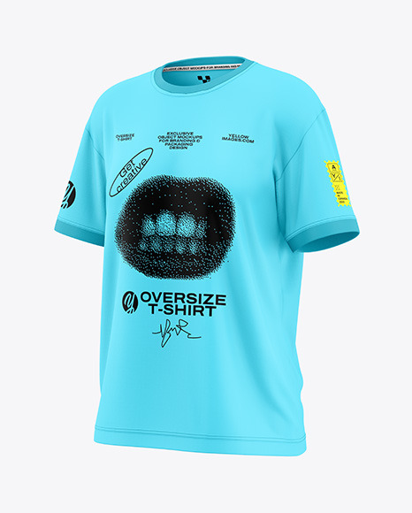 Women&#039;s Oversize T-Shirt Mockup - Half Side View