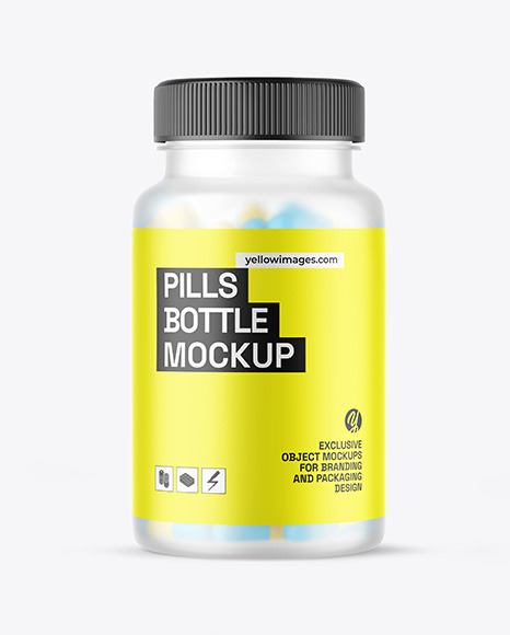 Frosted Pills Bottle Mockup