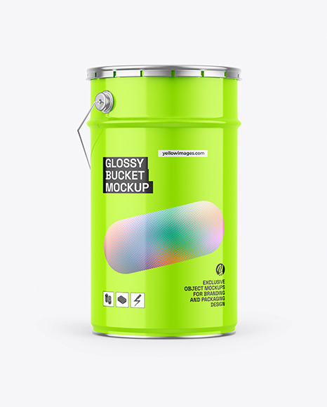 Glossy Paint Bucket Mockup