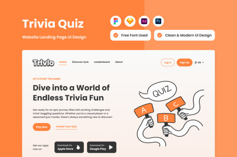 Trivio - Trivia Quiz Landing Page V2