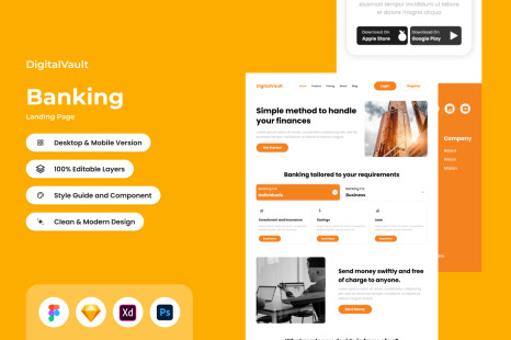 DigitalVault - Banking Landing Page V1