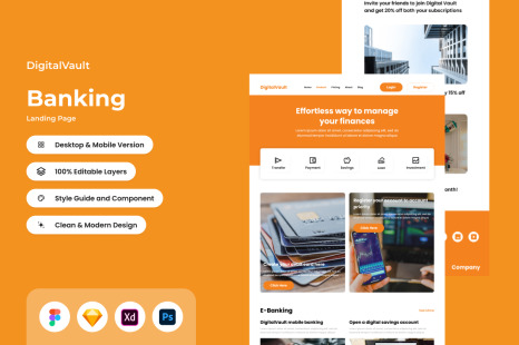 DigitalVault - Banking Landing Page V2