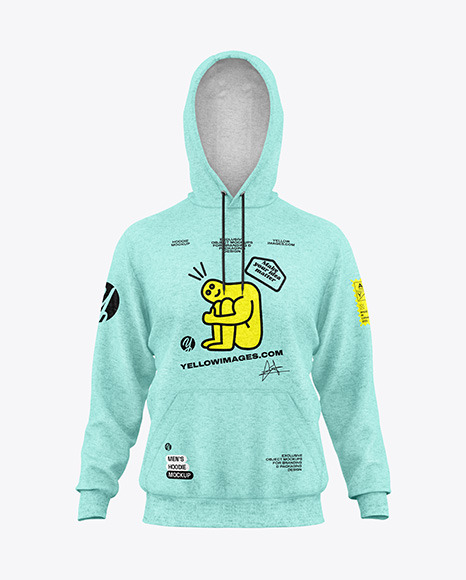 Men&#039;s Heather Hoodie Mockup - Front View