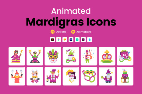 Animated Mardi Gras Icons