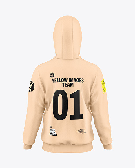 Men&#039;s Hoodie Mockup - Back View