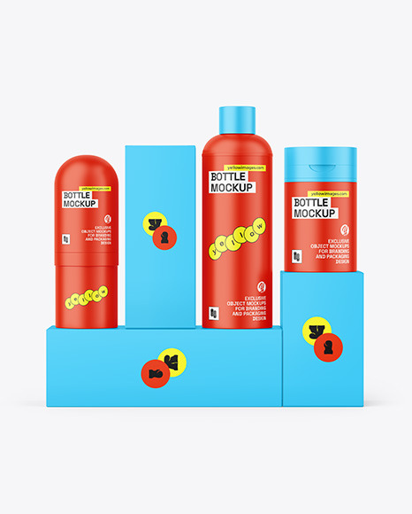 Boxes &amp; Matte Bottles Mockup