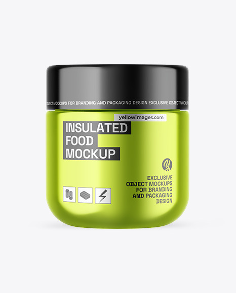 Metallic Insulated Food Jar Mockup