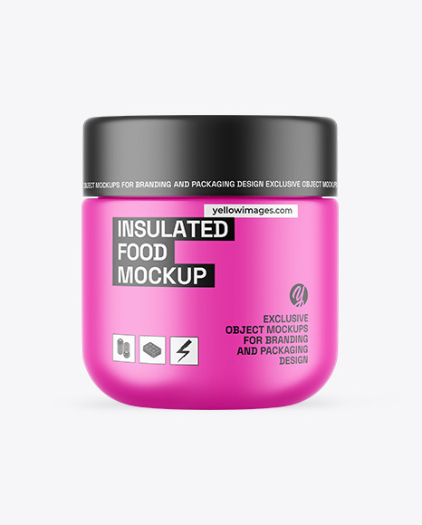 Matte Insulated Food Jar Mockup