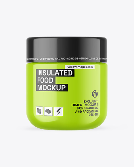 Glossy Insulated Food Jar Mockup