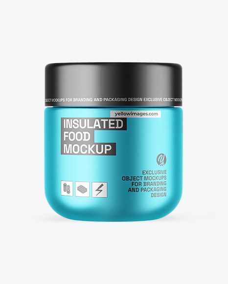 Matte Metallic Insulated Food Jar Mockup