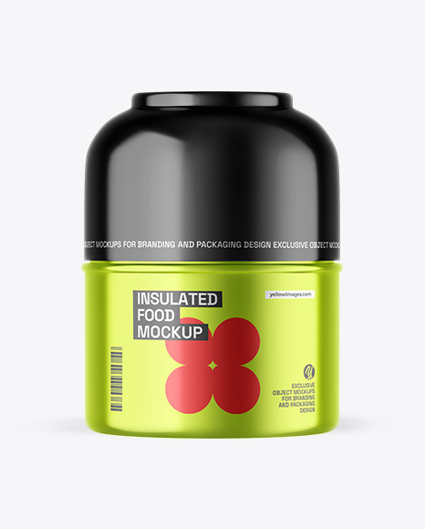 Metallic Insulated Food Jar Mockup