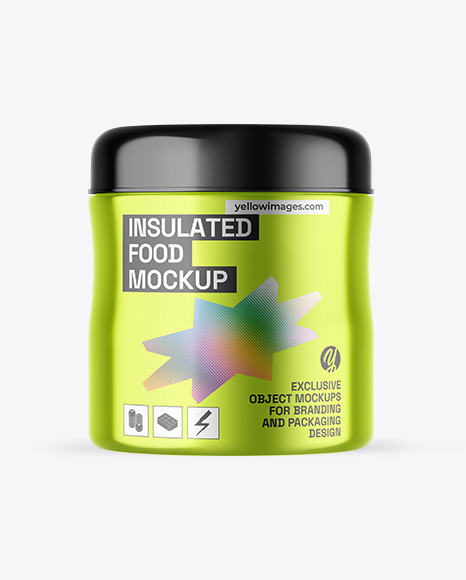 Metallic Insulated Food Jar Mockup