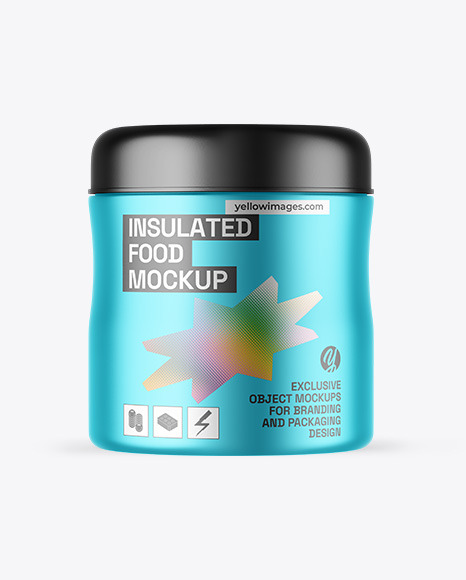 Matte Metallic Insulated Food Jar Mockup