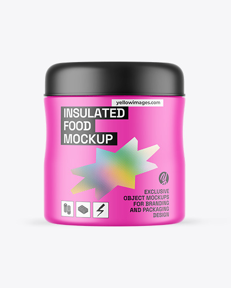 Matte Insulated Food Jar Mockup