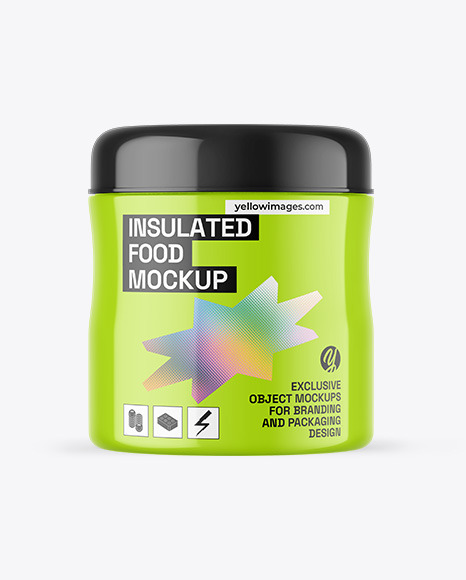 Glossy Insulated Food Jar Mockup