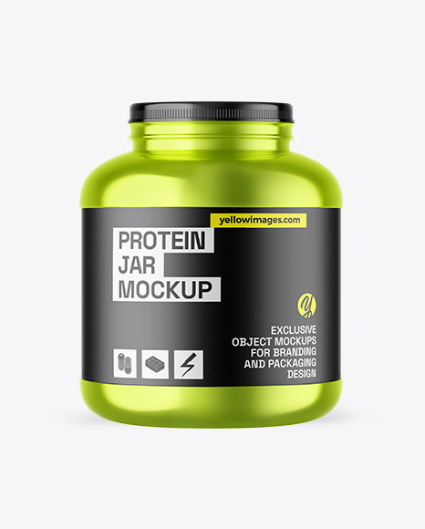 Metallic Protein Jar Mockup