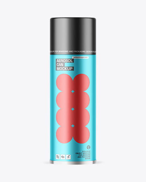 Matte Metallic Aerosol Can Mockup