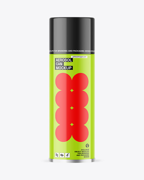 Glossy Aerosol Can Mockup