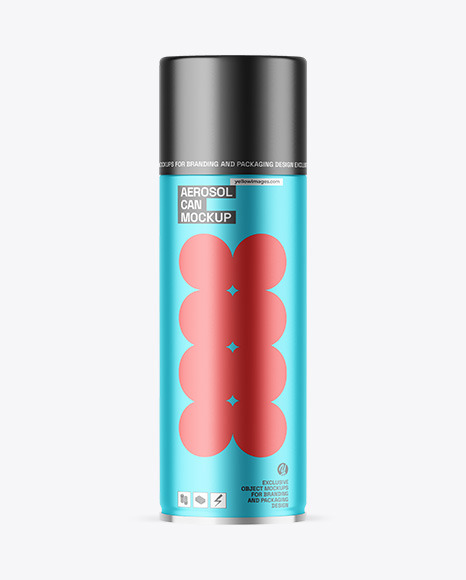 Matte Metallic Aerosol Can Mockup