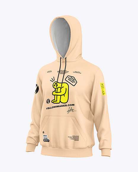Men&#039;s Hoodie Mockup - Half Side View