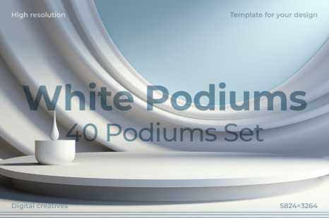 White Podiums ❊ Background Set