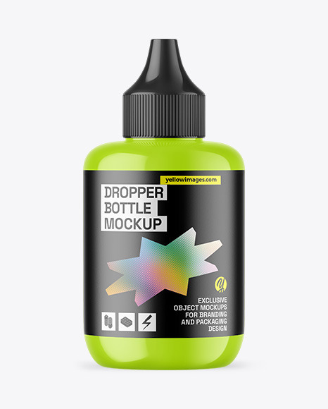 Glossy Dropper Bottle Mockup
