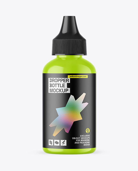 Glossy Dropper Bottle Mockup