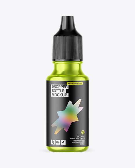 Metallic Dropper Bottle Mockup