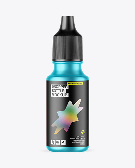 Matte Metallic Dropper Bottle Mockup