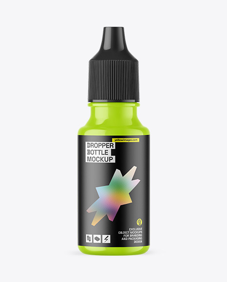 Glossy Dropper Bottle Mockup
