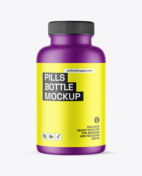 Matte Plastic Pills Bottle Mockup
